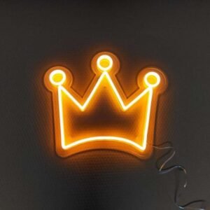Altın Sarısı Renkli Kral Tacı Figürlü Led Neon Tabela