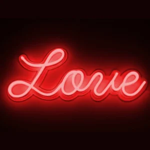 Kırmızı Renkli El Yazısı Love Led Neon Tabela