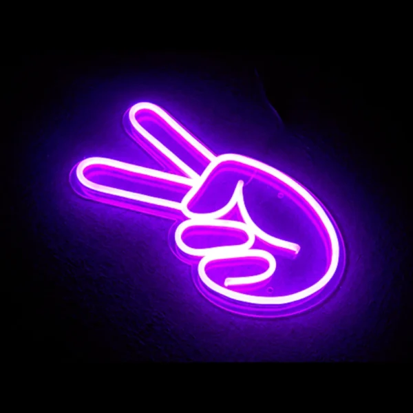 Peace & Victory Led Neon Tabela - Barış ve Zafer Dekor