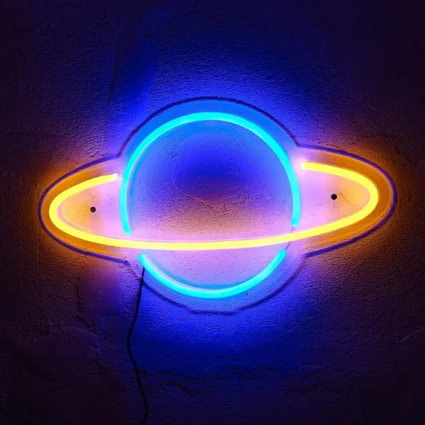 Satürn Gezegen Led Neon - Uzay Serisi