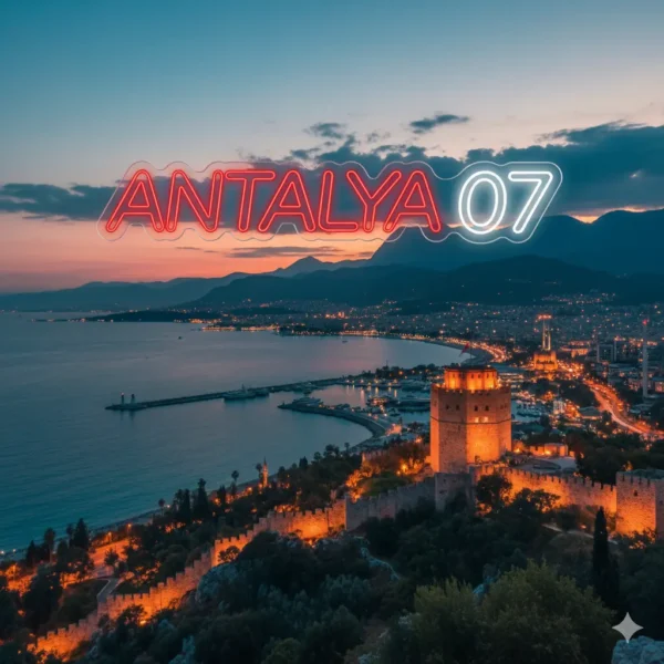 Antalya 07 Led Neon Tabela - Şehir Temalı Dekoratif Aydınlatma