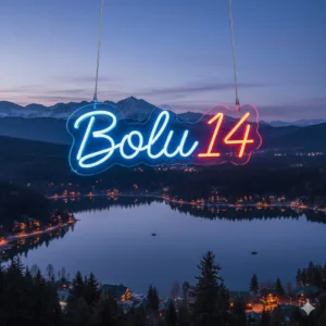 Bolu 14 Yazılı Mavi Kırmızı Renkli Led Neon Tabela