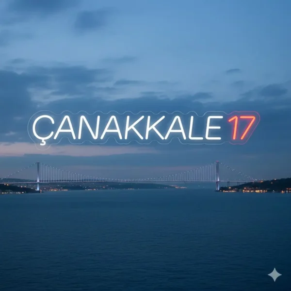 Çanakkale 17 Led Neon Tabela – Şehir Serisi Özel Tasarım