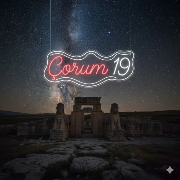 Çorum 19 Led Neon Tabela – Şehir Serisi Özel Tasarım