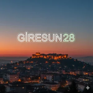 Giresun 28 yazılı yeşil beyaz renkli dekoratif şehir serisi LED neon tabela.