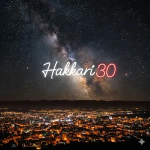 Hakkari 30 yazılı beyaz ve kırmızı renkli dekoratif şehir serisi LED neon tabela.