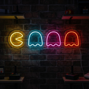 Pac-Man led neon tabela retro oyuncu odası dekoru